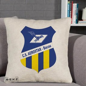 Perna Personalizata CS Aerostar Bacau Fotbal, 40x40 cm, Bej Canapea, Husa Detasabila, Perna Inclusa, BEKZ®