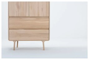 Șifonier din lemn masiv de stejar cu 2 sertare Gazzda Fawn