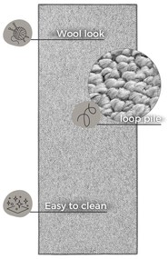 Covor tip traversă gri 80x200 cm Wolly – BT Carpet