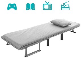 Fotoliu pat 2 in 1-gri deschis