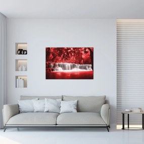 Tablou - Cascadă, roșu (90x60 cm)