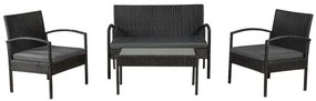 Juskys Set rattan Trinidad - negru