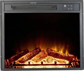 RESIGILAT- Semineu electric cu mască MDF, flacără LED, bușteni decorativi, sunet lemne, termostat, timer, telecomandă, Alb