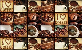 Fototapet - I Love Coffee - colaj (254x184 cm)