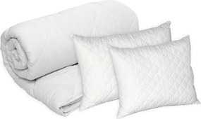 Set Alcam, 2 perne microfibra 50x70 cm si pilota matlasata 200x220 cm