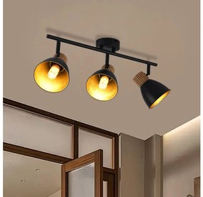 Brilagi - Aplică spot ODENSE 3xE14/10W/230V lemn de cauciuc/negru