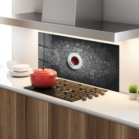 Panou Sticla Bucatarie, 60x150cm, Protectie aragaz, Antistropi, Termorezistent, Alimente, Cafea, Black Board Coffee