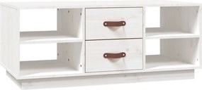 vidaXL Măsuță de cafea, alb, 100x50x41 cm, lemn masiv de pin