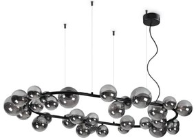 Ideal Lux - Lustră LED pe cablu PERLAGE 30xG9/3W/230V 143 cm negru/fumuriu