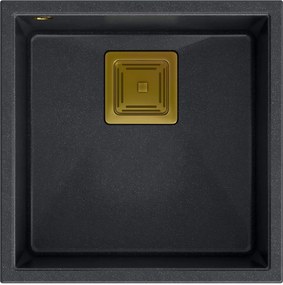 Quadron David chiuveta graniteq 42x42 cm negru HQD4242U8-G1