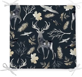 Pernă de scaun din amestec de bumbac cu model de Crăciun Minimalist Cushion Covers Wild Forest, 42 x 42 cm