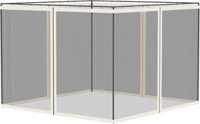 Outsunny Plase de țânțari pentru cort de grădină 3 x 3 m - set de 4 plase de țânțari cu fermoar + cârlige de prindere - poliester nylon | Aosom Romania