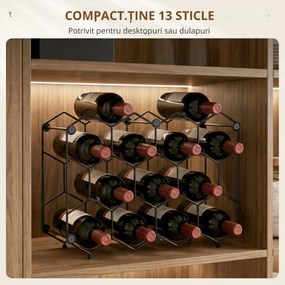 HOMCOM suport sticle masă metal | Aosom Romania