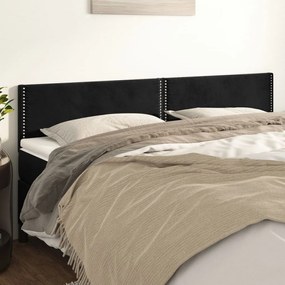 Tablii de pat, 2 buc, negru, 100x5x78 88 cm, catifea 2, Negru, 200 x 5 x 78 88 cm