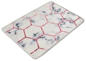 Covoraș de baie alb/gri 60x40 cm Honeycomb - Foutastic