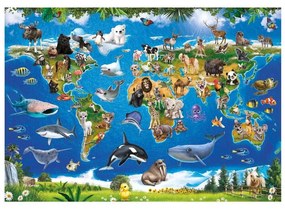 PUZZLE XL - HARTA ANIMALELOR (100 PIESE) - DINO (343566)