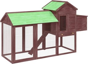 vidaXL Coteț de găini, gri, 193x65x117 cm, lemn masiv de pin