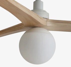 Ventilator de tavan FARO 34280-11L KLIM M 1xE27/15W/230V lemn/alb + telecomandă