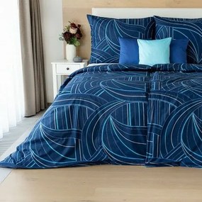 Lenjerie de pat Matějovský Deluxe Bedding Ezio Blue, 140 x 220 cm, 70 x 90 cm, 140 x 220 cm, 70 x 90 cm