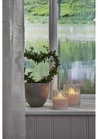 Lumânare de ceară cu LED alb în sticlă Star Trading Flamme Romb, înălțime 12,5 cm