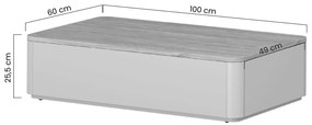 Măsuță de cafea Elivo 100 cm cu sertare - cașmir / stejar uleiat