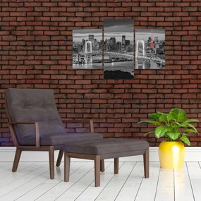 Tablou - Oraș mare cu un turn roșu (90x60 cm)