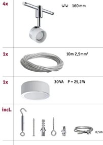 Paulmann 94080 - Set 4x LED 4,8W Spot STAGE 230V crom lucios