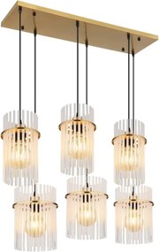 Globo 15698-6HM - Candelabru suspendat pe cablu GORLEY 6xE27/60W/230V auriu