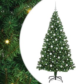 vidaXL Brad de Crăciun artificial Verde 210 cm PVC și Oțel și Plastic