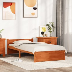 vidaXL Cadru de pat Maro ceruit 100 x 200 cm Lemn masiv de pin
