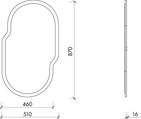 Oglindă de perete 51x87 cm Tafla – noo.ma