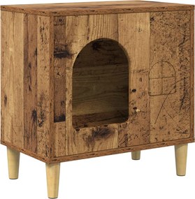 vidaXL Casa pentru pisici Lemn vechi 51 x 30 x 52 cm Lemn compozit