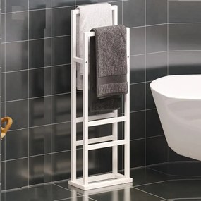 Suport prosop Vella, din metal pentru baie, 90 cm,alb