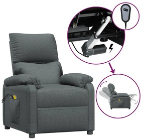 3073828 vidaXL Fotoliu de masaj electric rabatabil, gri închis, textil