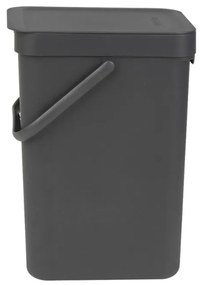 Cos de colectare selectiva Brabantia Sort&Go 647670, 12 L, Maner, Montabil pe perete, Gri inchis