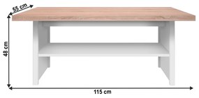Masă de cafea TOPTY 115 tip 18, alb