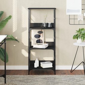 vidaXL Bibliotecă, negru, 50x33x117,5 cm, lemn prelucrat