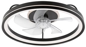 Plafonieră LED cu ventilator FARGO LED/37W/230V negru + telecomandă