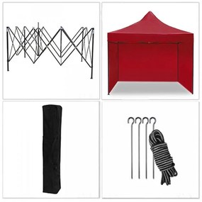 Cort pavilion 2x2 m roșu All-in-One
