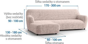 Gaico Huse cu două elastice GRAFITI NOU bej canapea cu otoman stânga (l. 170 - 300 cm)