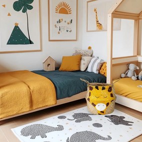 Coș de jucării pentru copii galben/în culoare naturală din iarbă-de-mare ø 30x28 cm Giraffe – Compactor