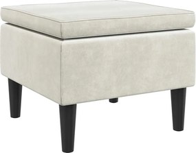 vidaXL Taburet cu picioare din lemn, catifea crem