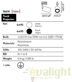 Spot negru directionabil pe sina, NAN 64193