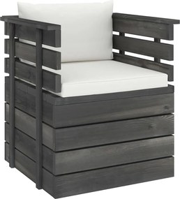 vidaXL Fotoliu de grădină cu perne, lemn de pin