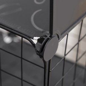 PawHut Țarc Modular pentru Animale de Talie Mică, cu Panouri și Accesorii, 105x70x116 cm, Negru | Aosom Romania