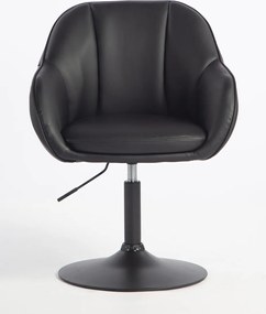 HR2055N Scaun Neagră din Piele Ecologica cu Bază Neagră