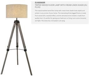 Lampadar de podea cu trepied design elegant Easel EU6006BR SRT