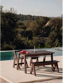 Bancă de grădină maro închis din lemn masiv Navo – noo.ma