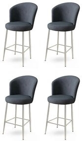 Set de scaune de bar Fora Anthracite și Chrome, 4buc.