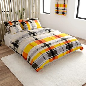 Lenjerie din bumbac Renforcé ORANGE KUBE colorat Dimensiune lenjerie de pat: 70 x 90 cm | 140 x 200 cm